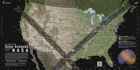 NASA's 2023 and 2024 Solar Eclipse Map | NASA Solar System Exploration