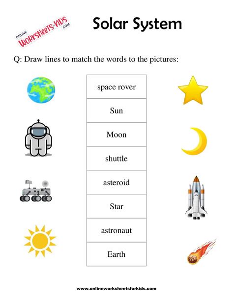 Free Printables Solar System Worksheet for Grade 1