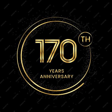 Premium Vector | 170 years anniversary with golden circle glitter and ...