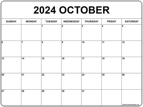 October 2024 calendar | free printable calendars