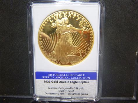 1933 SAINT-GAUDENS GOLD DOUBLE EAGLE REPLICA PROOF Commemorative Coin ...