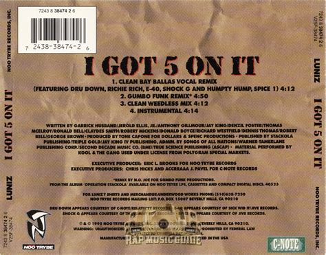 Luniz - I Got 5 On It: Single. CD | Rap Music Guide