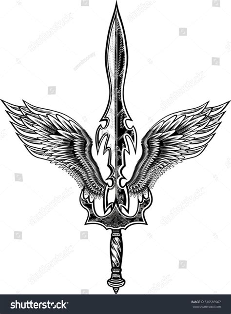 Sword Wings Stock Vector 510585967 - Shutterstock