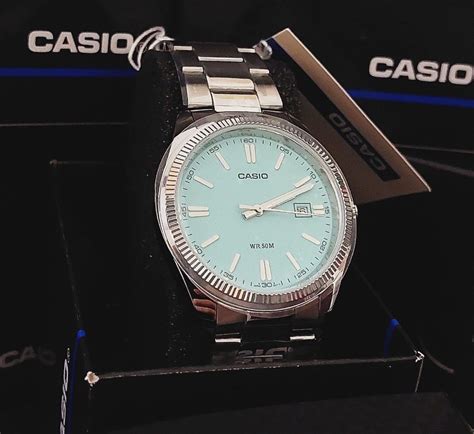 Casio Tiffany Blue MTP-1302PD-2A2VEF, Luxury, Watches on Carousell