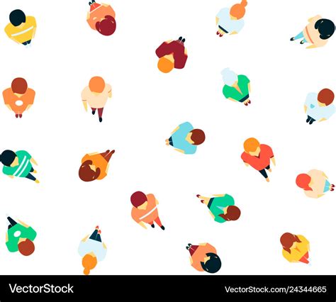 People in crowd top view icon set Royalty Free Vector Image