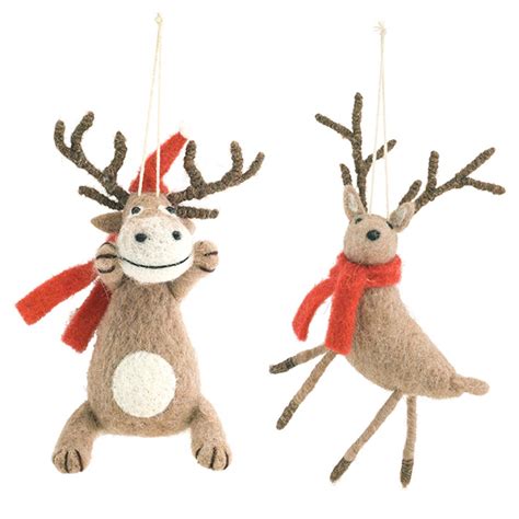 Animal Ornament (Set of 12) 7"H, 7.5"H Felted Wool - Walmart.com ...