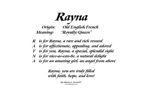 Meaning of Rayna - LindseyBoo