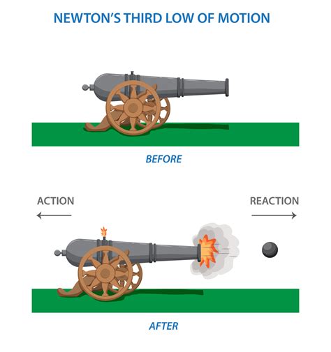 Newton Third Law of Motion Infographic Diagram showing action reaction ...