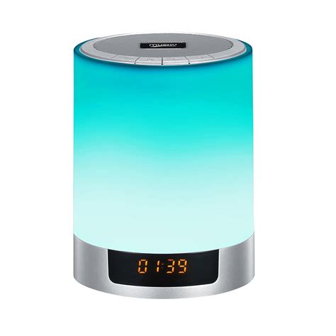 LED Colorful Night Light Bluetooth Speaker Digital Display Alarm Clock ...