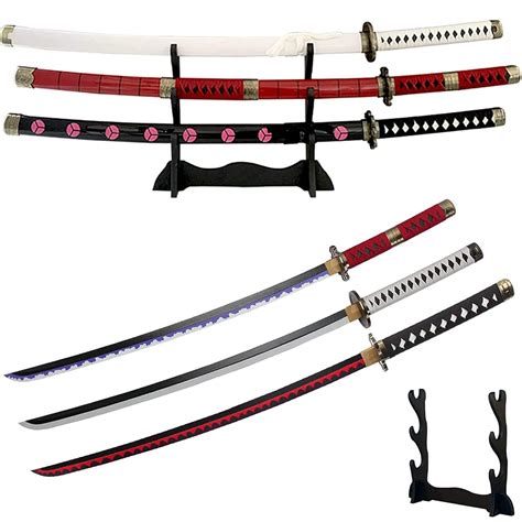 afdfad Cosplay Anime Katana：Roronoa Zoro Swords,Samurai Sword,Wooden ...