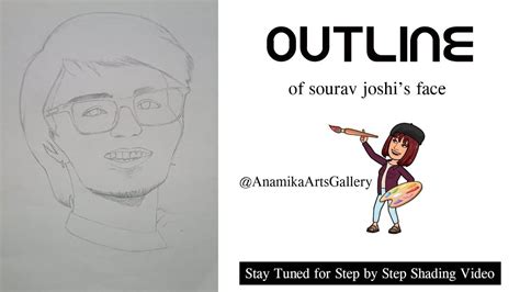 draw outline of sourav joshi's face with simple mechanical pencil (0.7 ...