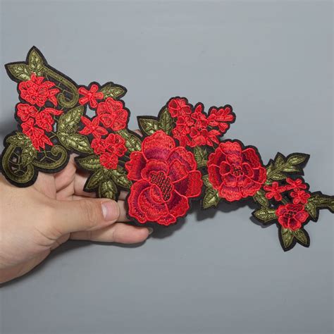 Rose Embroidery Iron On Patch | Custom Embroidery