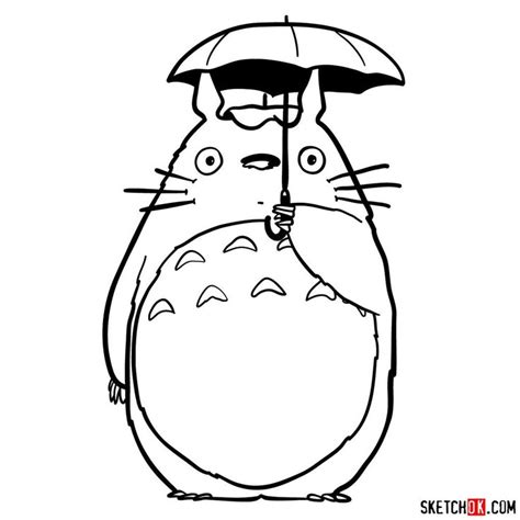 How to draw Totoro with an umbrella | Ghibli tattoo, Studio ghibli ...