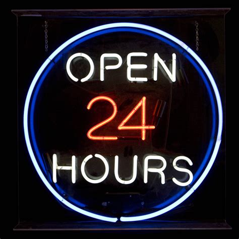 OPEN 24 HOURS / NEON SIGN / ROUND | Air Designs