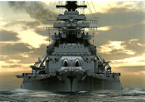 The German Bismark-class battleship Tirpitz around 1939. | Battleship ...