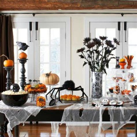 Halloween buffet table | Halloween party table, Halloween table ...