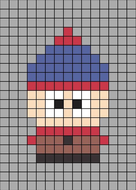 Stan Marsh (small) Pixel Art en 2023 | Lindos dibujos fáciles, Punto de ...