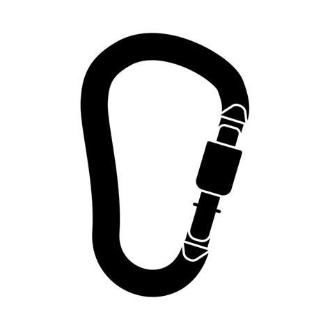 Safety hook or carabiner hook it is black icon . 5199870 Vector Art at ...