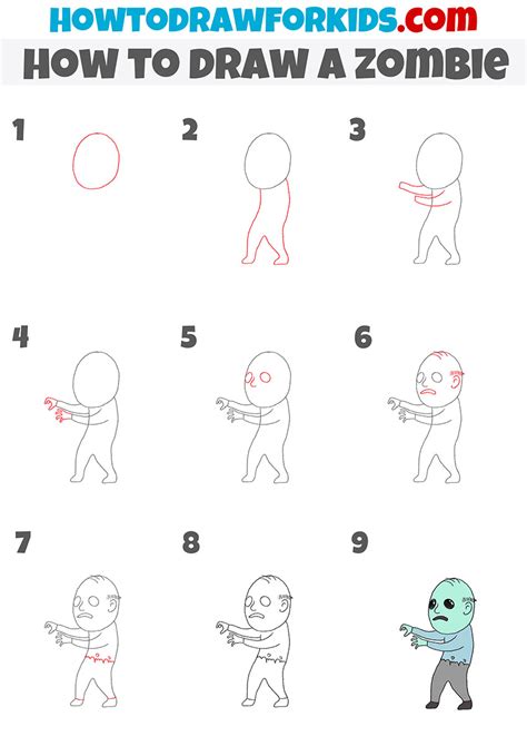 How To Draw A Zombie Really Easy Drawing Tutorial Drawing Tutorial ...