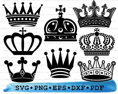 Crown Bundle Svg, Crown Silhouette, Royal Queen King Cricut Transparent ...