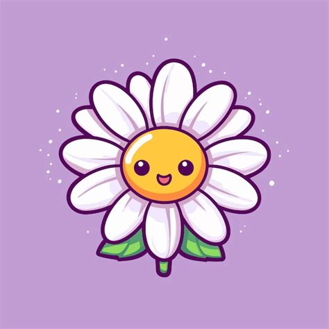 Premium Vector | A cartoon daisy with a smiley face.