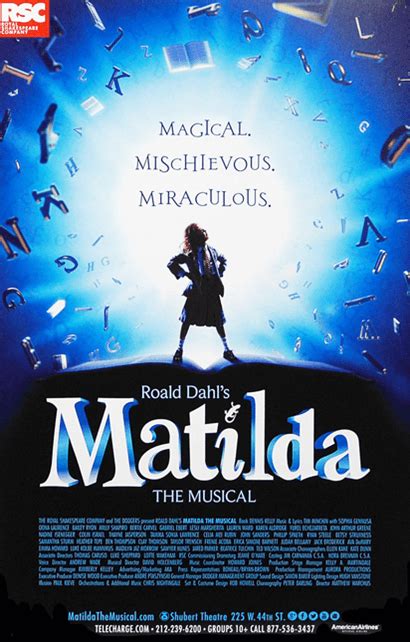 Matilda the Musical Broadway Poster - Matilda the Musical ...