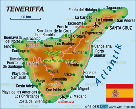 karta teneriffa Map of tenerife island - Europa Karta