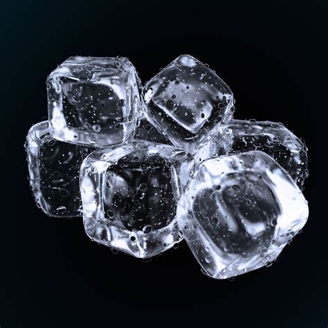 Ice cubes water droplets 3D model - TurboSquid 1608143