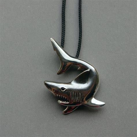 Shark Pendant Silver Shark Necklace Ocean Necklace - Etsy India