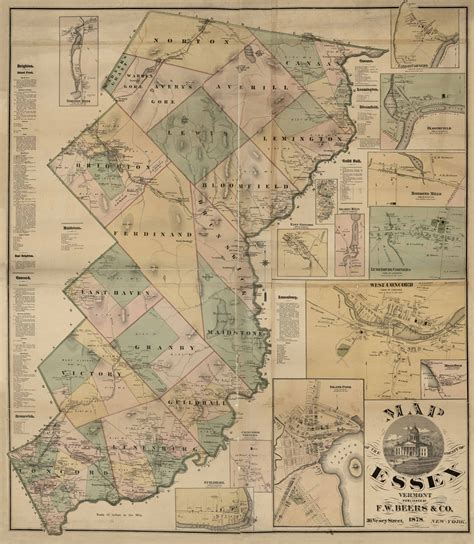 Map of the County of Essex, Vermont; F.W. Beers 1878 - Art Source ...