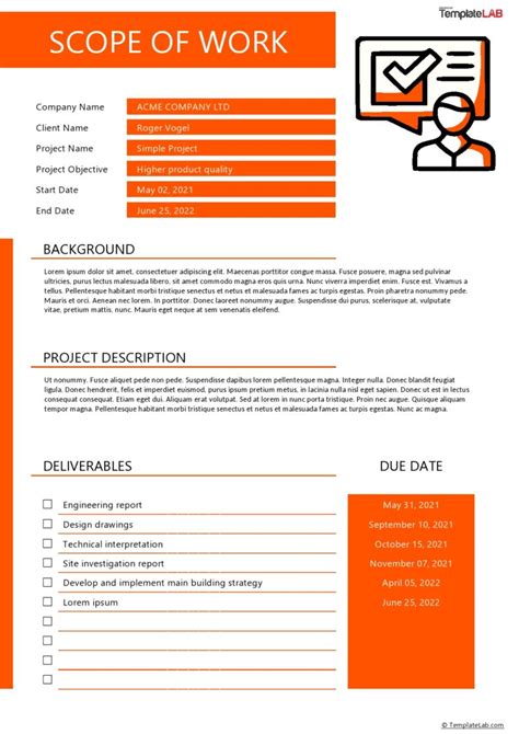 2021 Construction Scope Of Work Template Fillable Printable Pdf | Porn ...