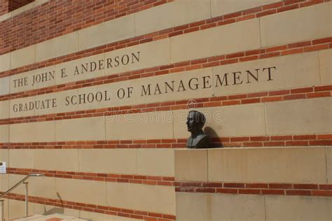 UCLA John E Anderson Graduate School Of Management Sign And Bust In Los ...