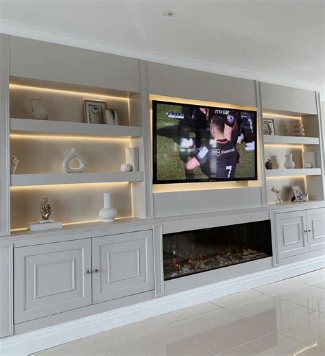 stunning media wall unit diy media wall with fire media wall with ...