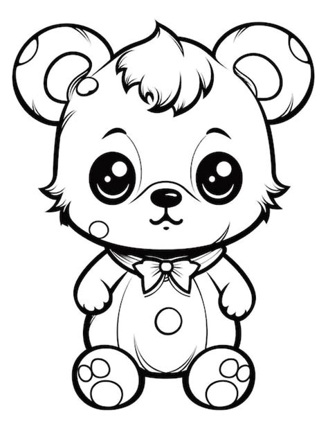 Premium Photo | A teddy bear with big eyes and a bow tie generative ai ...