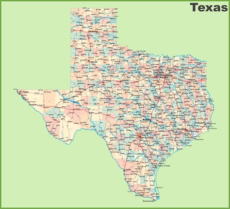 Map Of Texas With Towns And Cities - Show Me The United States Of ...