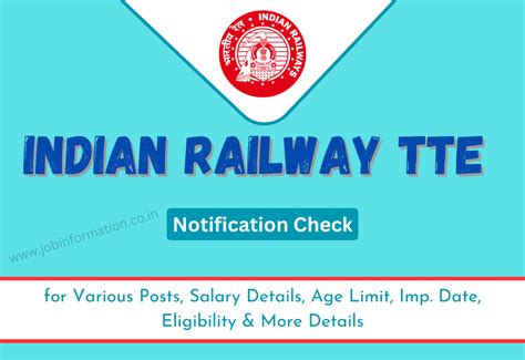 Indian Railway TTE Recruitment 2023 Online Apply For Various Posts ...