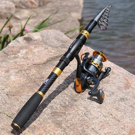 Fishing Rod & Reel Carbon Fiber Telescopic Fishing