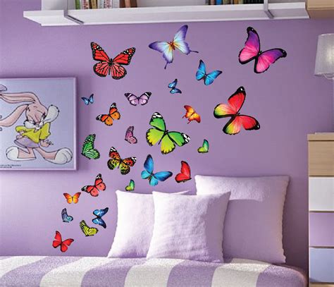 Colorfull Butterfly Nursery Kids Wall Decals Set of 40 #3002 ...