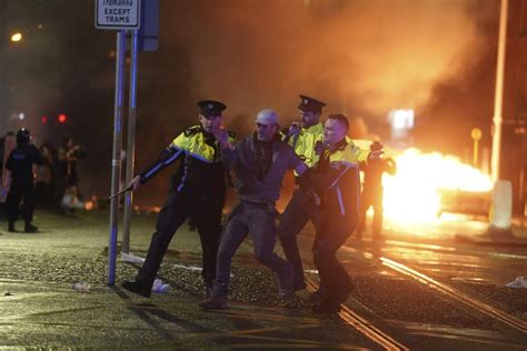 34 arrested in Dublin rioting after stabbings outside school - Los ...