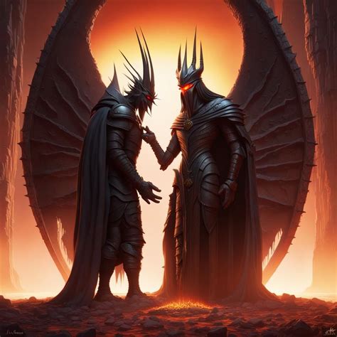 Morgoth charging Sauron' - AI Generated Artwork - NightCafe Creator