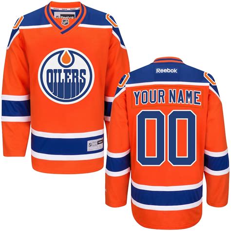 Reebok Edmonton Oilers Orange Custom Premier Alternate Jersey