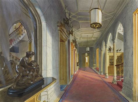 The Lower Corridor and Staircase, a watercolour by James Roberts, 1857 ...