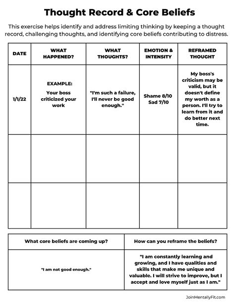 CBT Techniques: 25 Cognitive Behavioral Therapy Worksheets - Worksheets ...