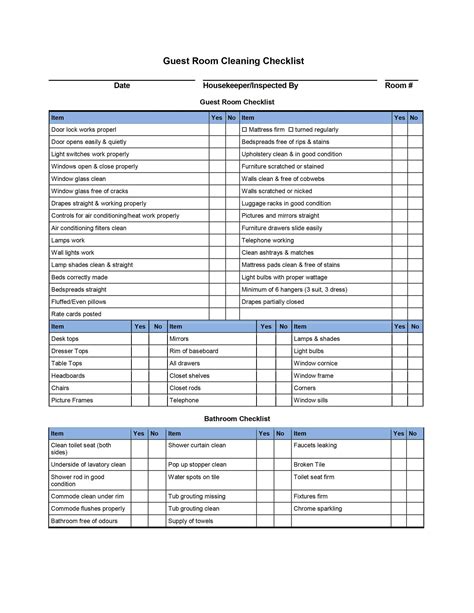 cleaning checklist by room | Housekeeper checklist, Clean room ...