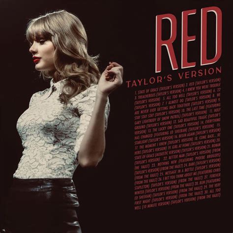 Taylor’s new post with the full tracklist of RED (Taylor’s Version ...