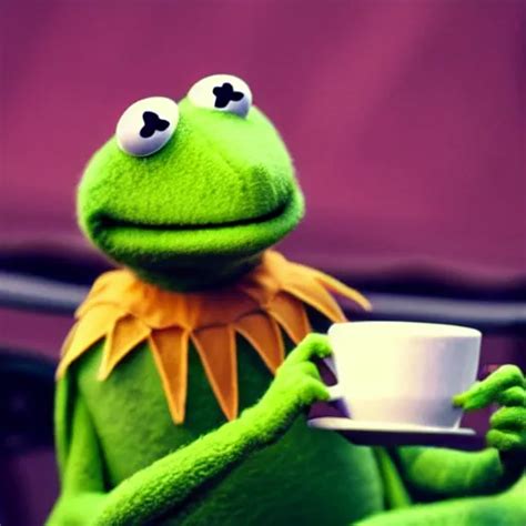 kermit the frog drinking a cup of tea | Stable Diffusion | OpenArt