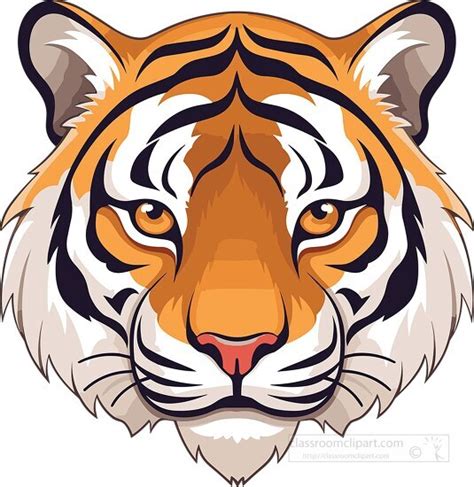 Tiger Clipart-tiger face with yellow eyes