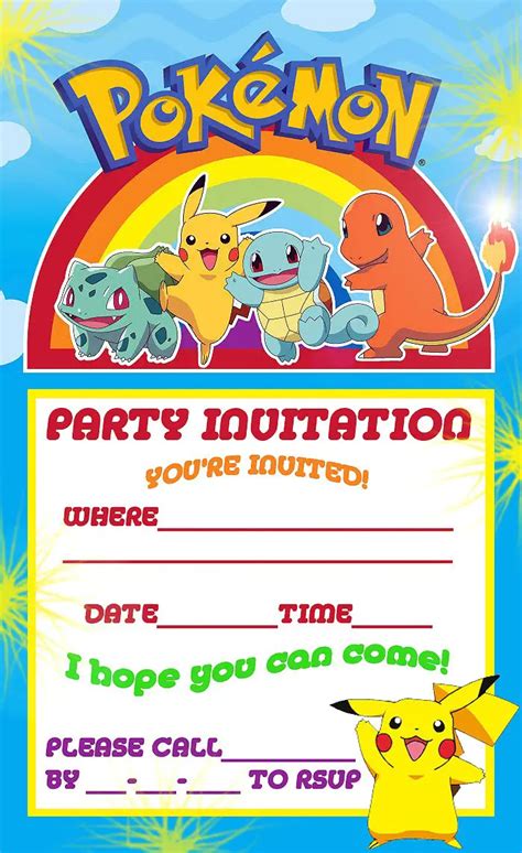 12 Superb Pokemon Birthday Invitations | Kitty Baby Love