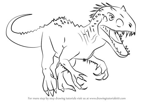 How to Draw Indominus rex from Jurassic World (Jurassic World) Step by ...