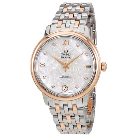 Omega De Ville Prestige Butterfly Mother Of Pearl Dial Automatic Ladies ...